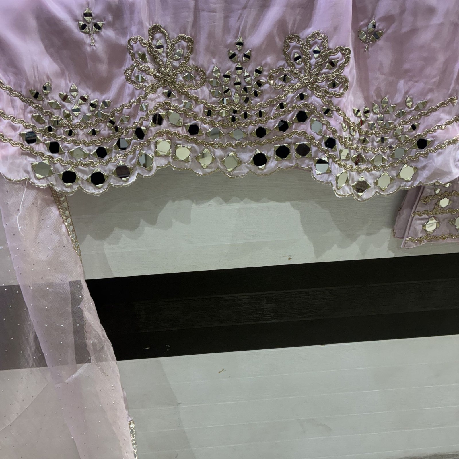 Premium Baby Pink Mirror Work Suit Set with Net Dupatta