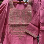 Designer Light Pink Straight Kurta Set with Matching Pants