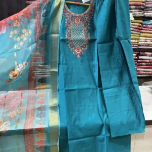 Exclusive Rama Green Straight Suit Set