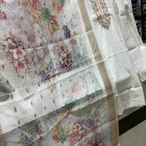 Gulbahar White Floral Straight Suit