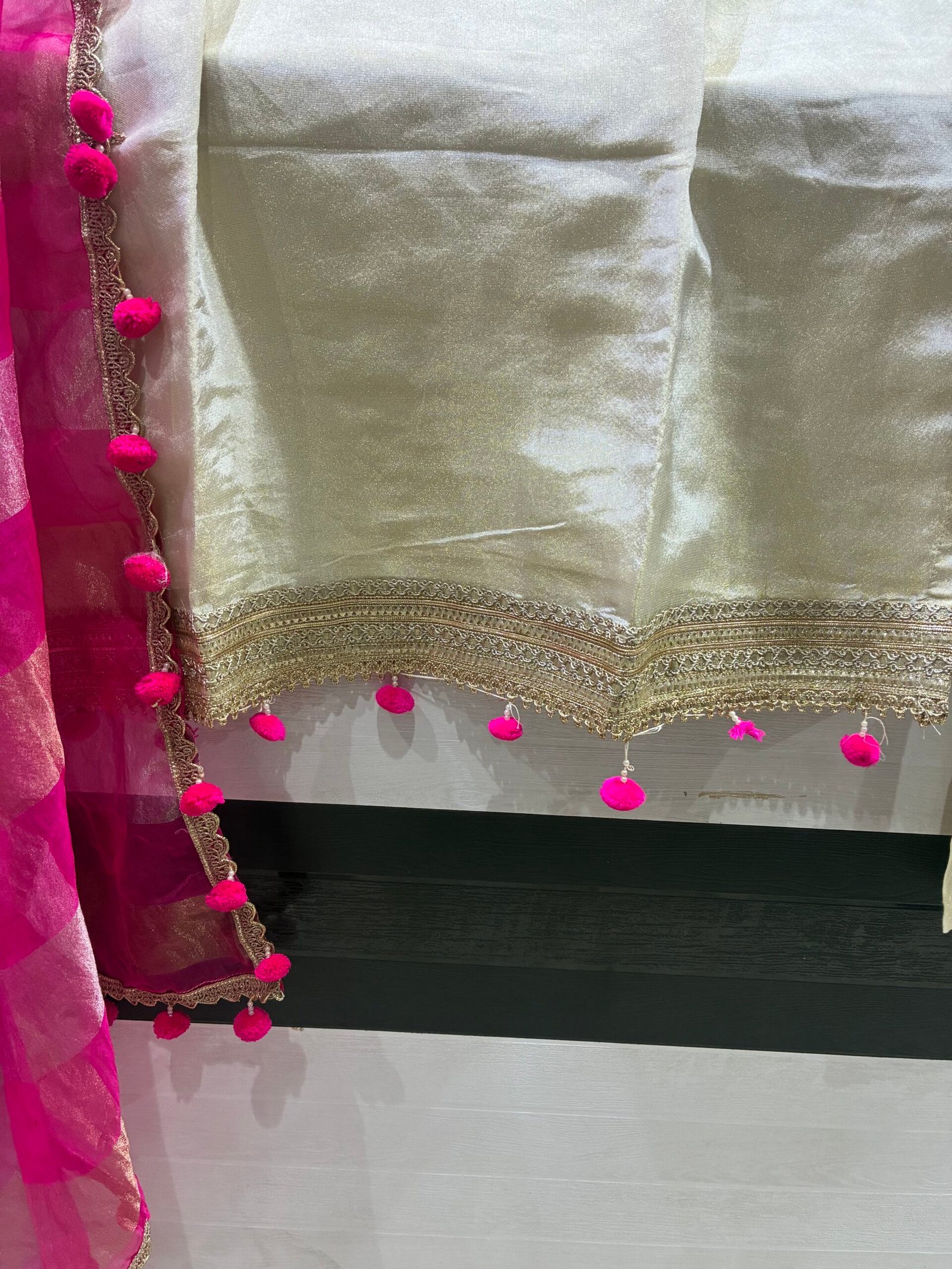 Premium White & Pink Fancy Straight Suit