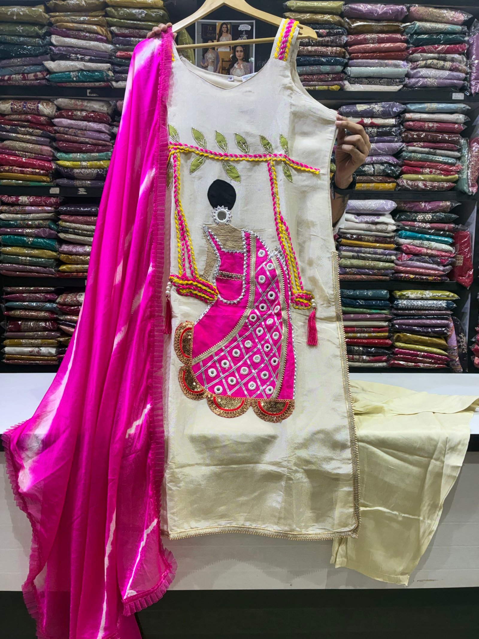 Premium Simar Fabric Designer Straight Suit Set