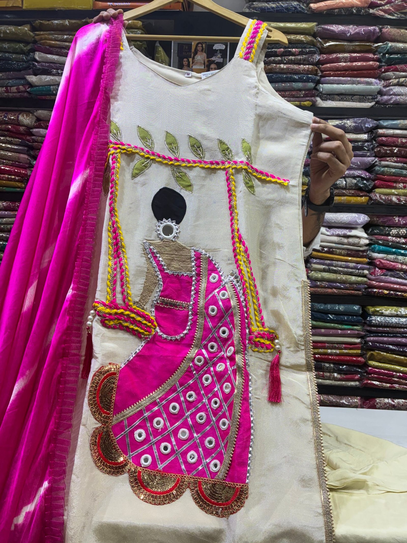 Premium Simar Fabric Designer Straight Suit Set