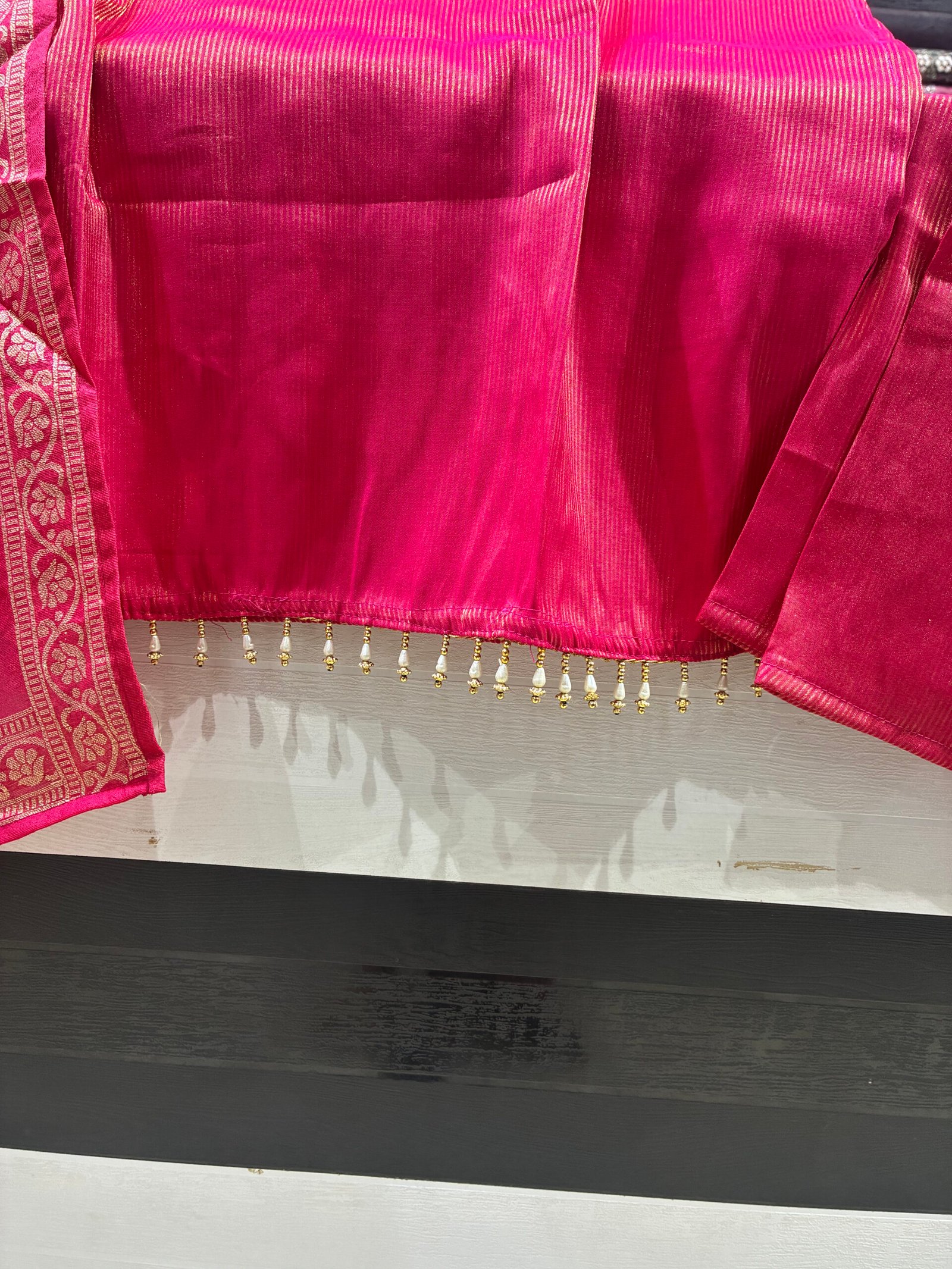 Premium Simar Chanderi Designer Pink Indo Western Suit set.