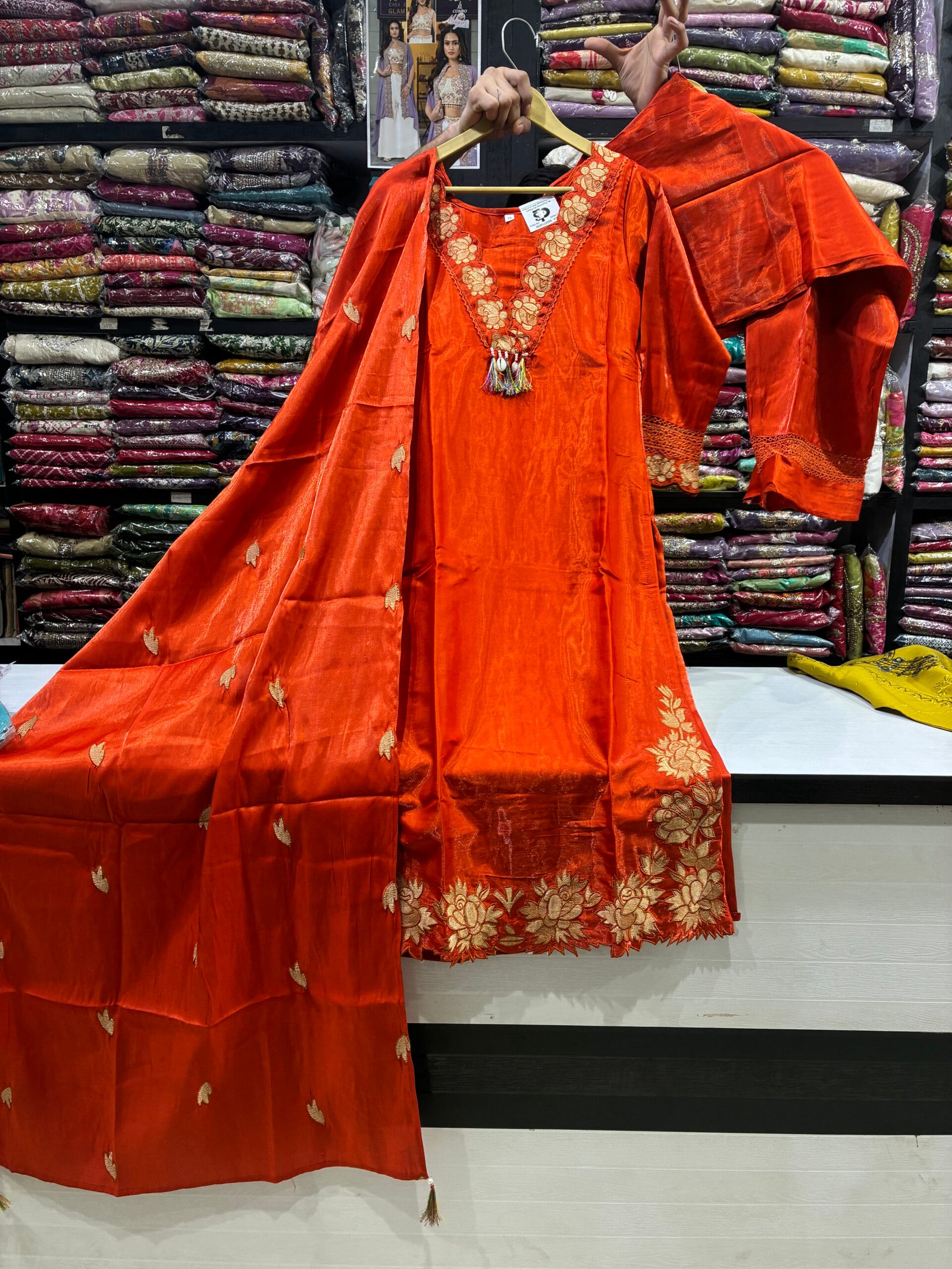 Elegant Ethnic Suit Set with Heavy Floral Work