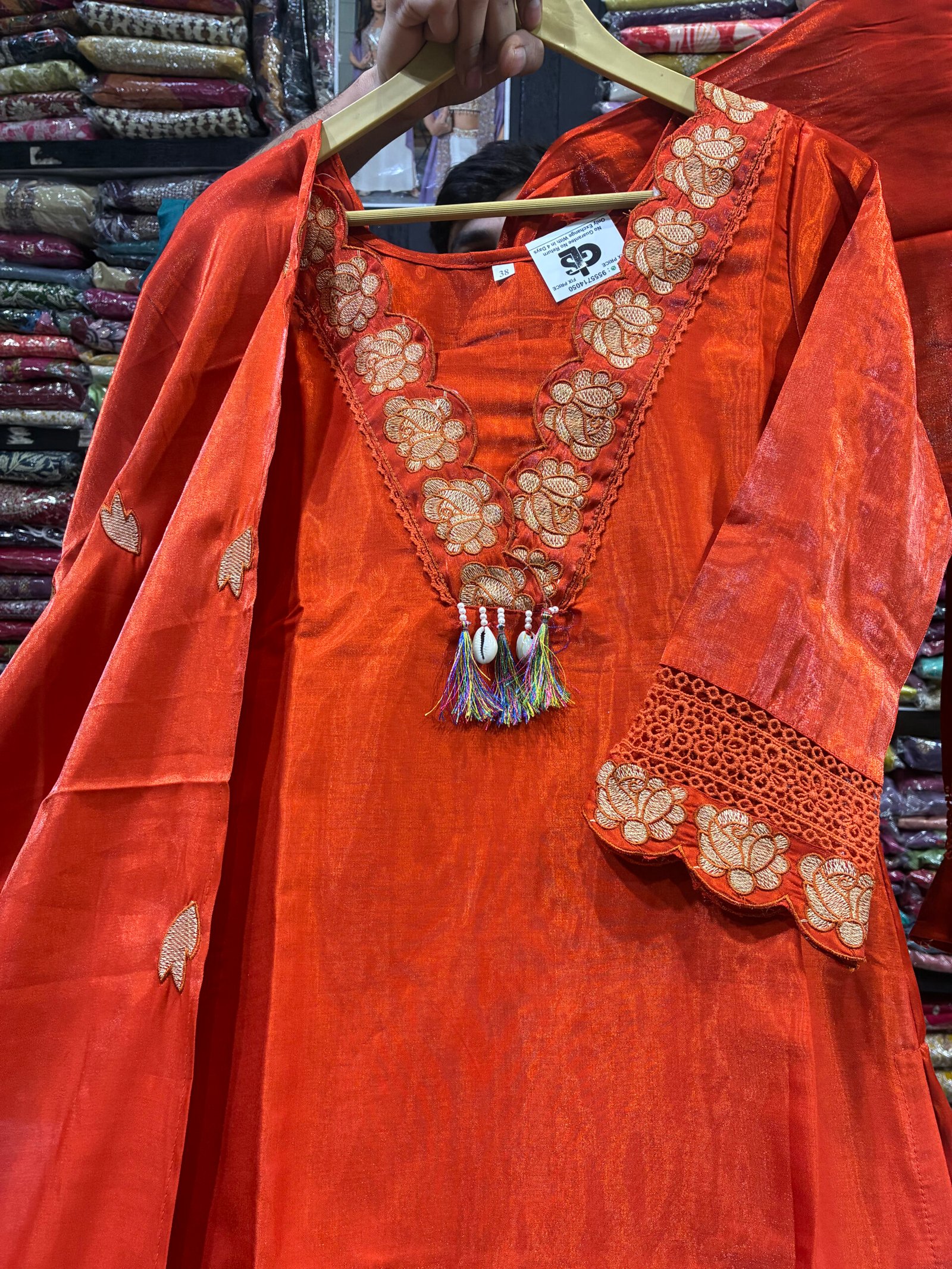 Elegant Ethnic Suit Set with Heavy Floral Work