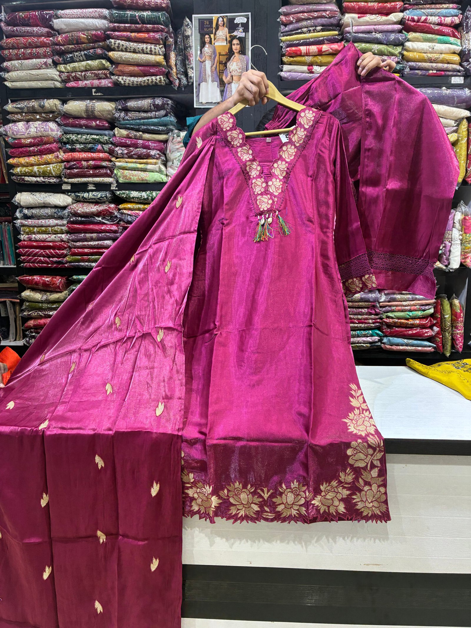 Elegant Ethnic Suit Set with Heavy Floral Work