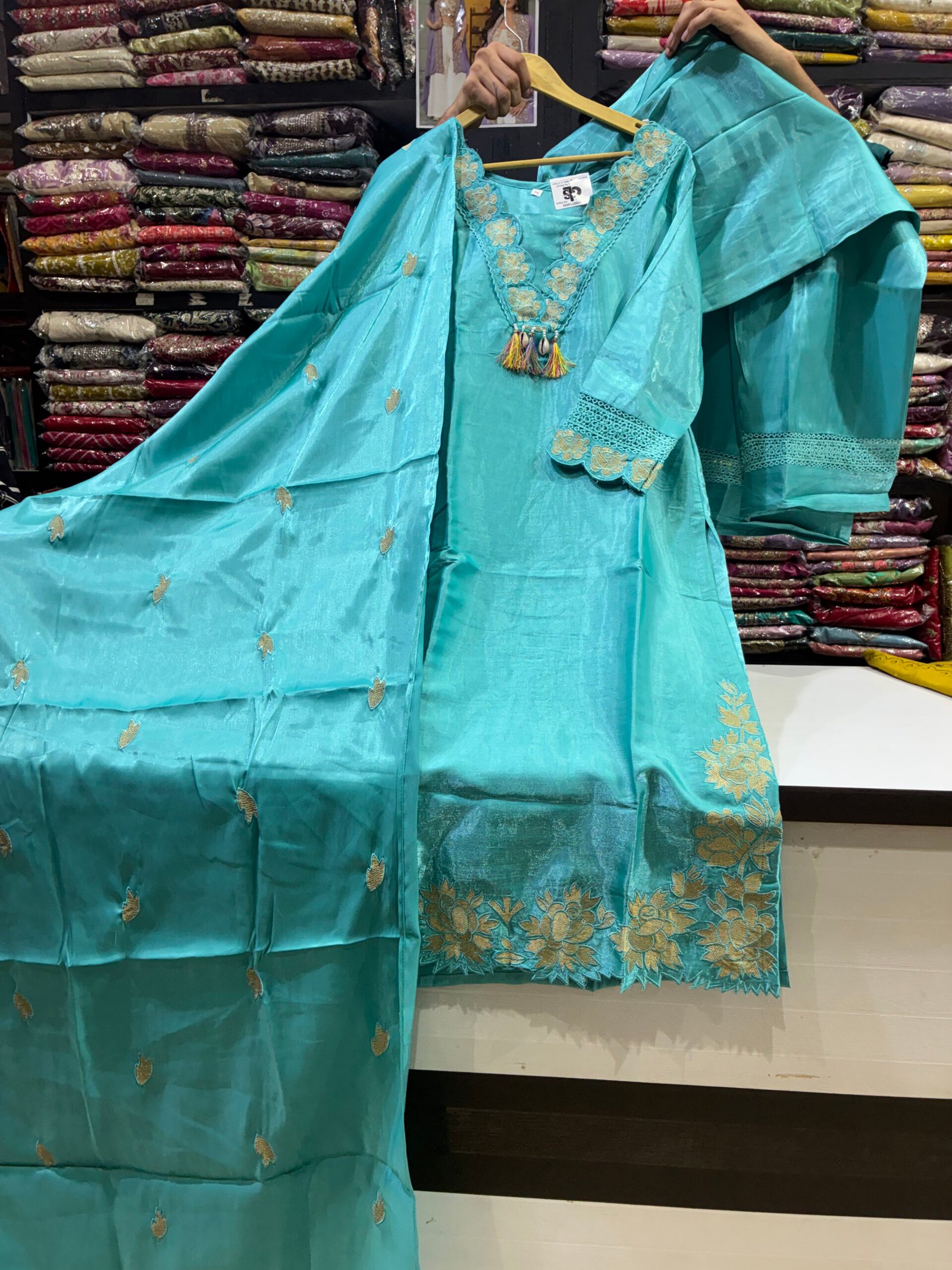 Elegant Ethnic Suit Set with Heavy Floral Work