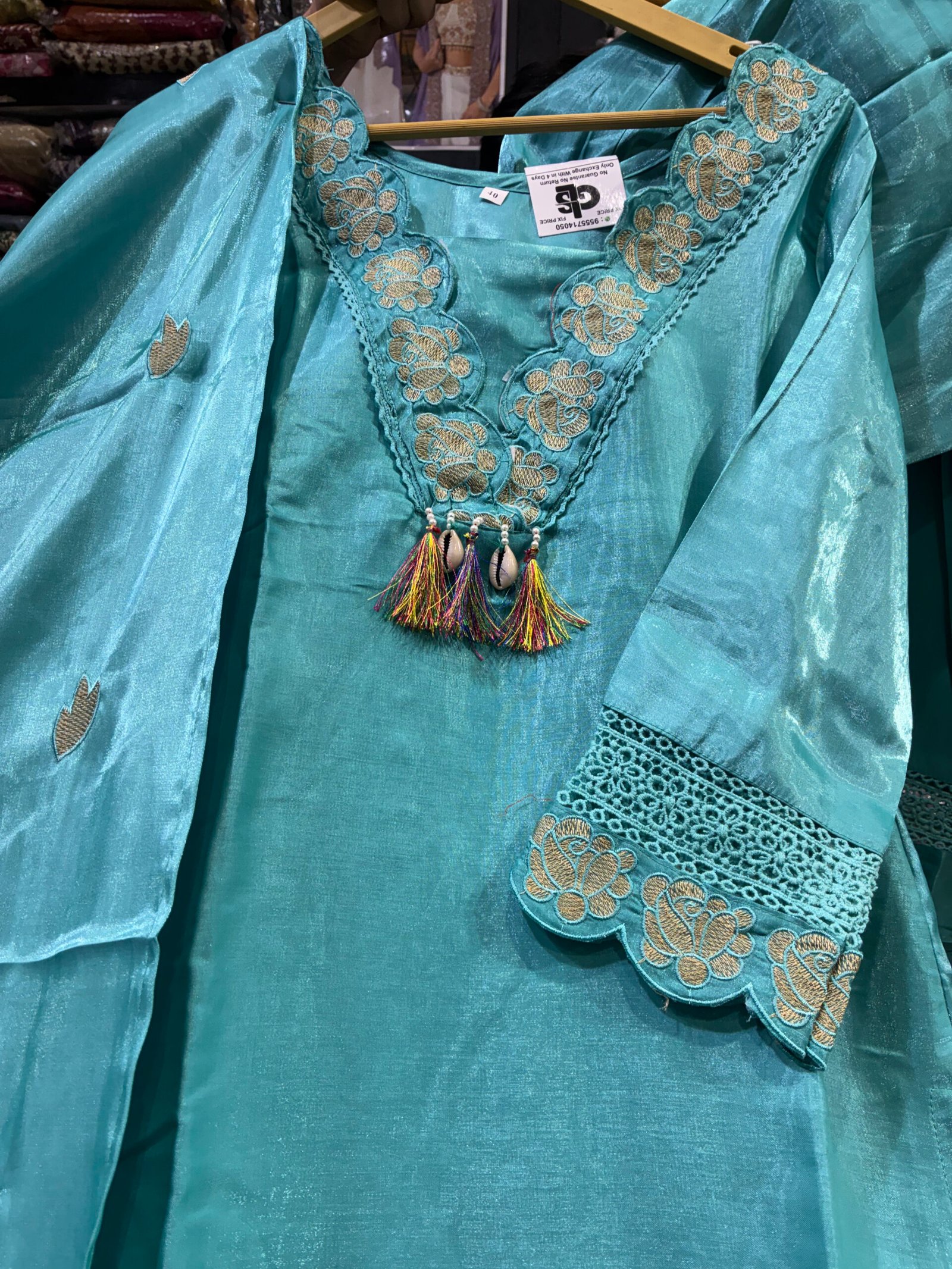 Elegant Ethnic Suit Set with Heavy Floral Work