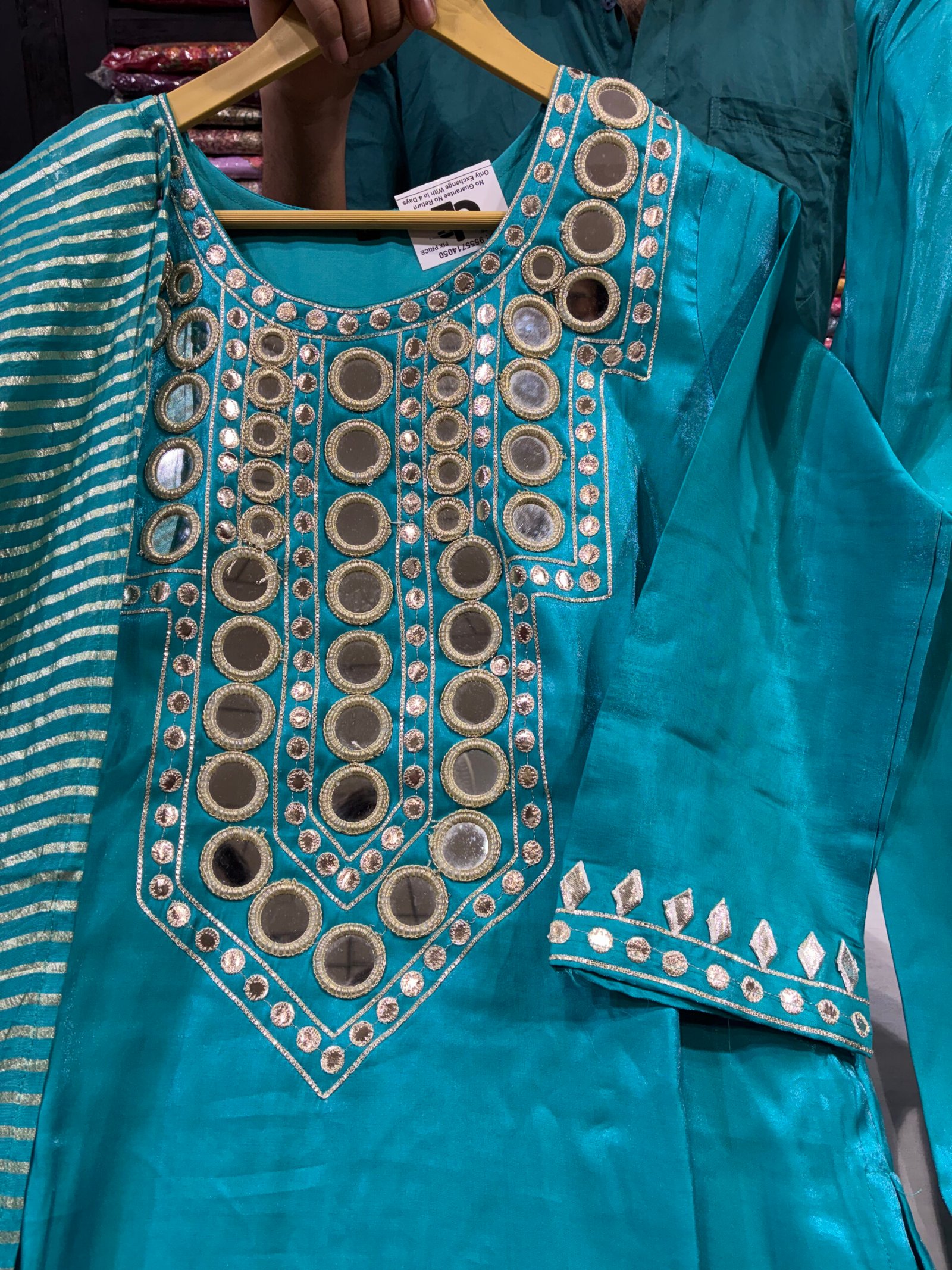 Royal Mirror Work Straight Suit Set ✨