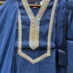 Navy Blue Straight Kurta Set with Trousers-1