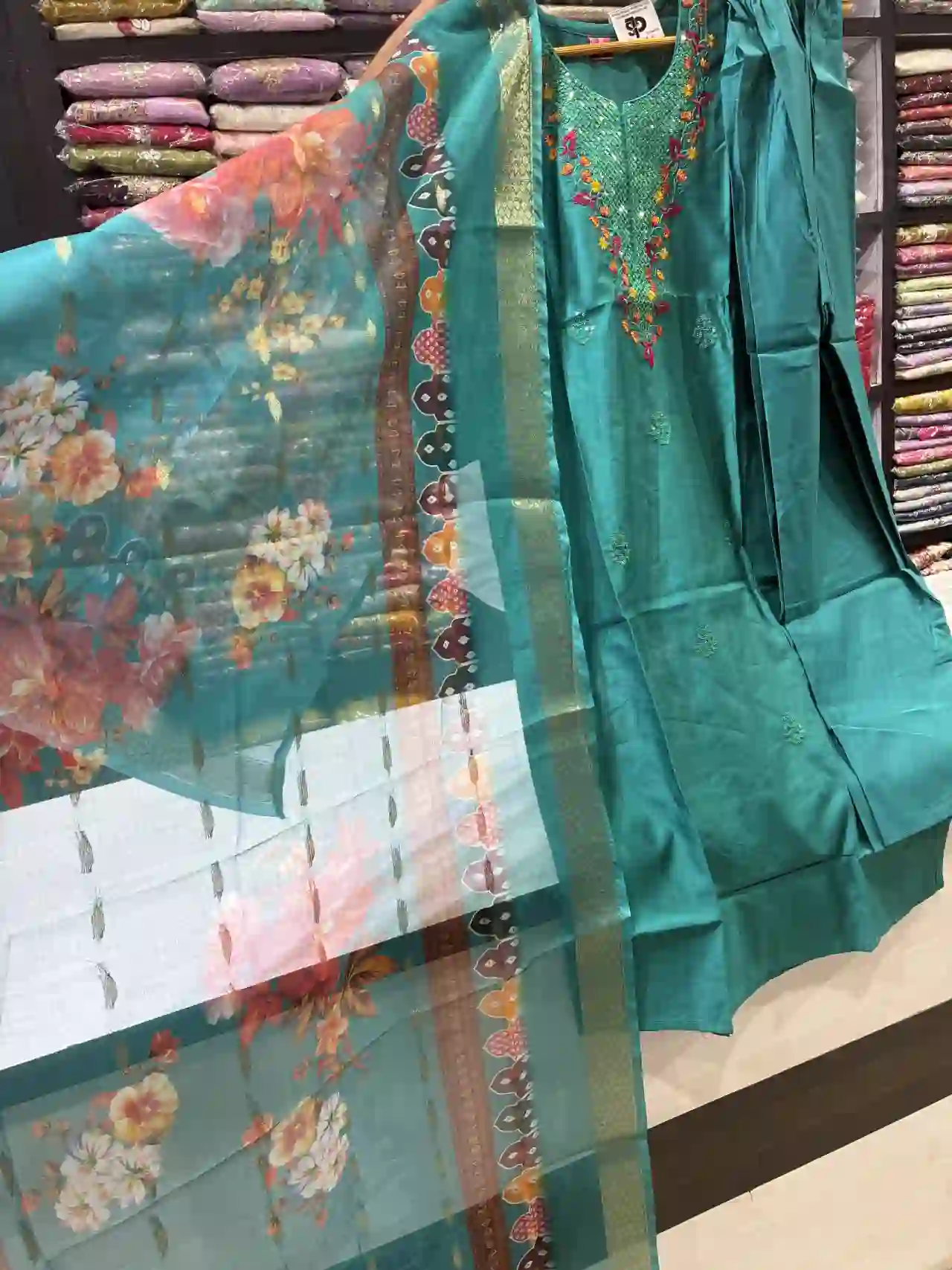 Premium Rama Green Straight Suit Set