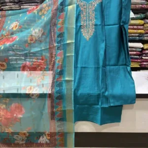 Premium Teal Floral Work Suit Set