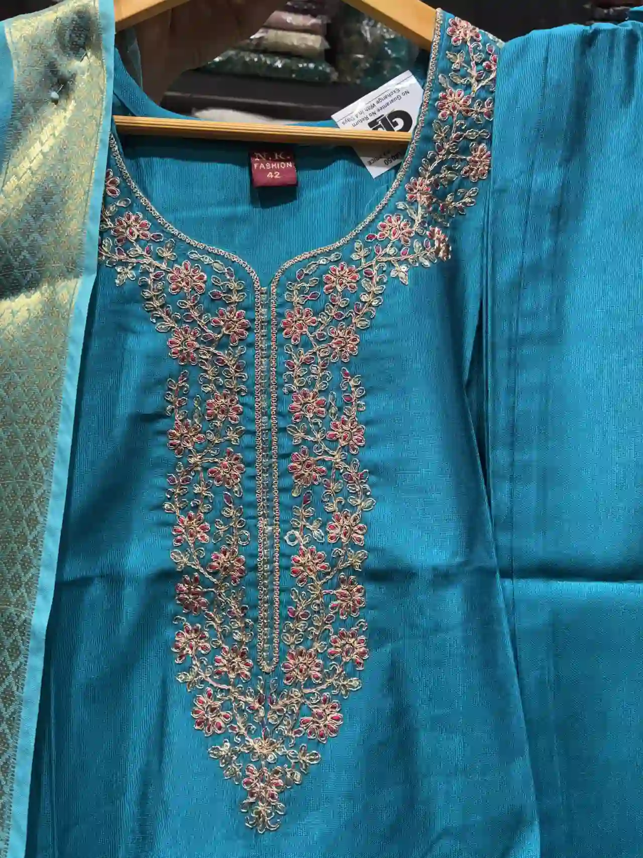 Premium Teal Floral Work Suit Set