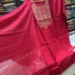 Rani Kurta Set with Matching Trousers & Striped Dupatta-1