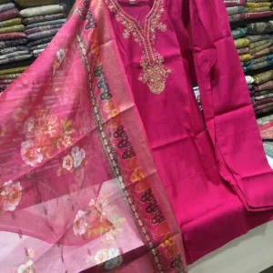 Rani Pink Suit with Dupatta