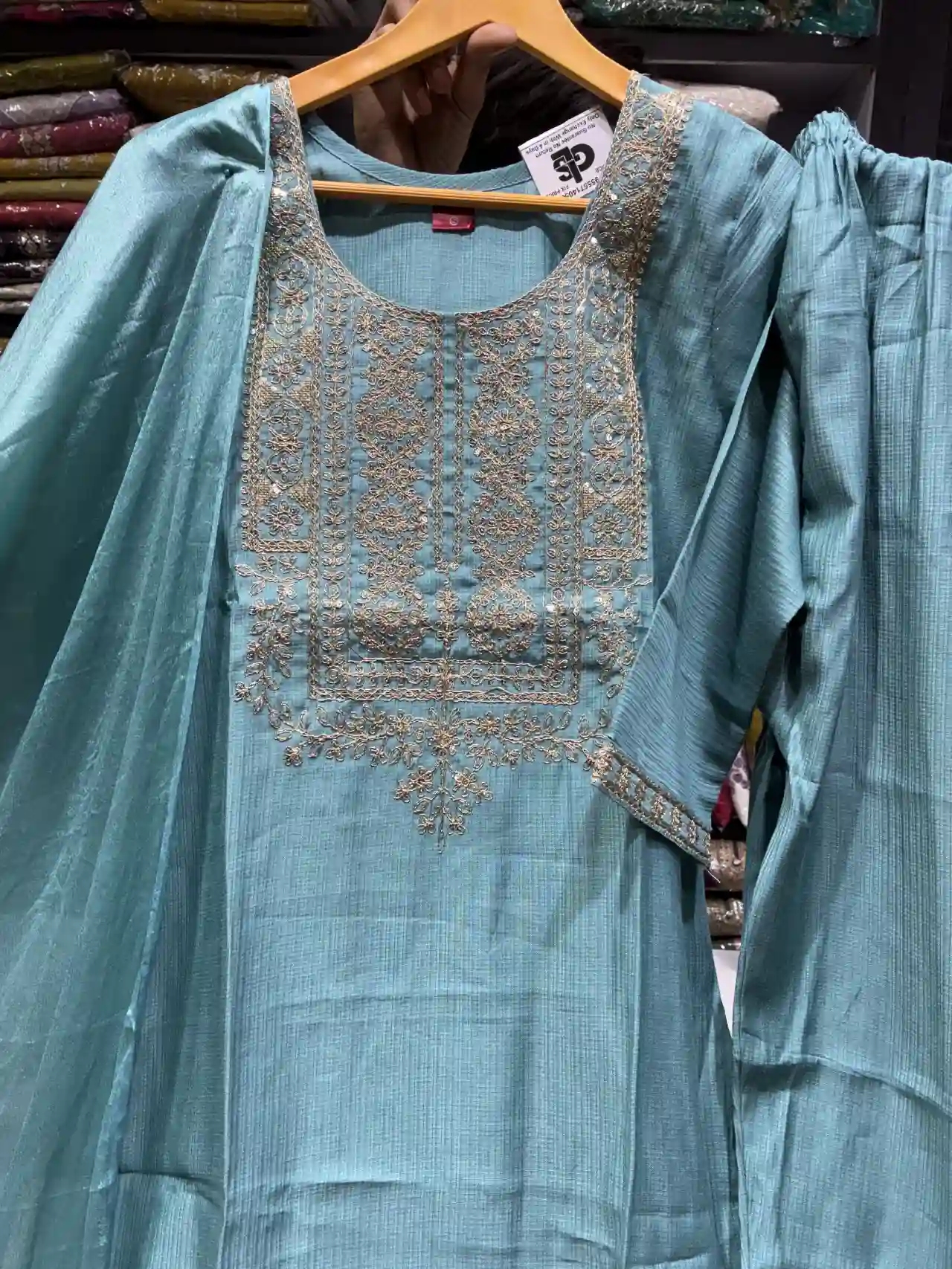 Sky Blue Festive 3-Piece Suit