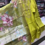 Zari-Work Parrot Green Festive Suit