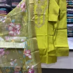 Zari-Work Parrot Green Festive Suit