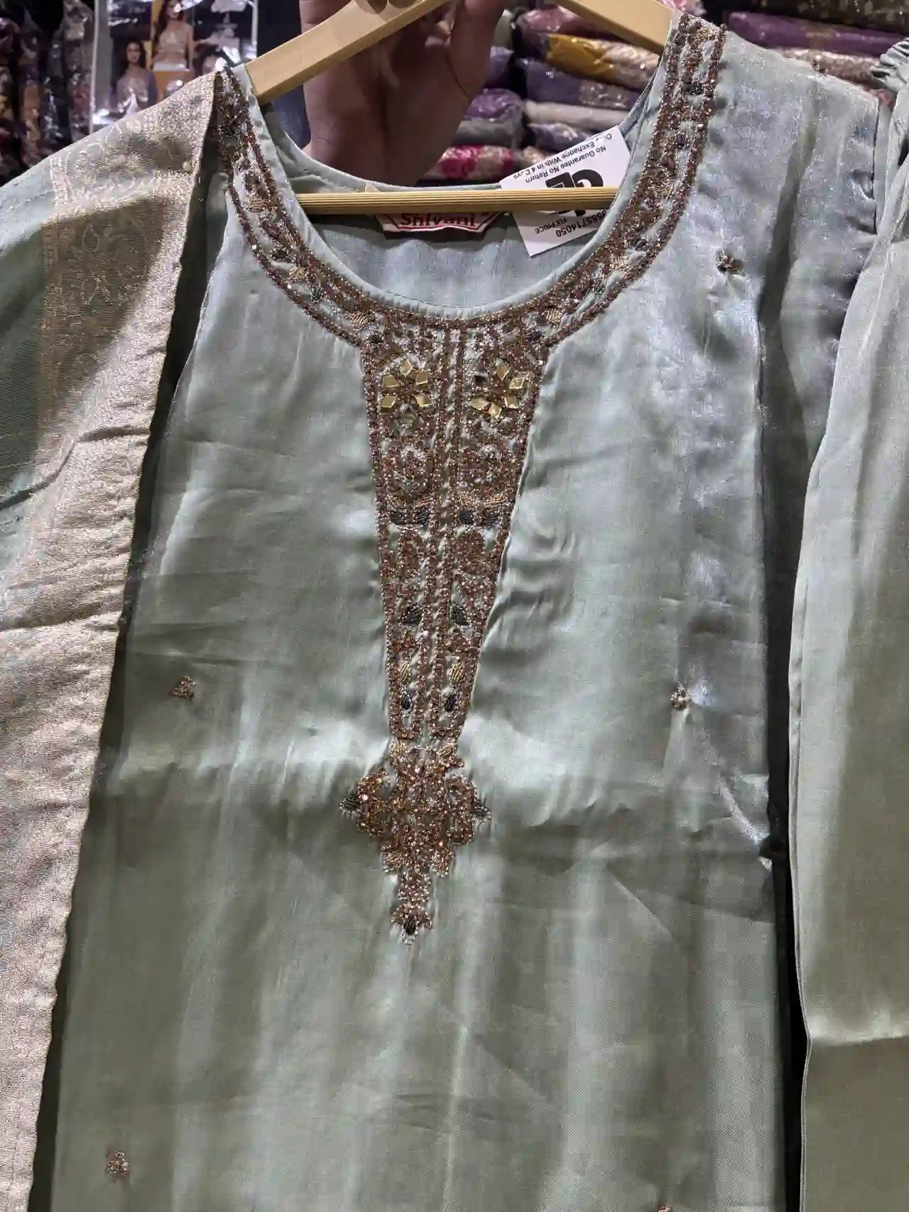 3-Piece Pista Green Festive Suit Set