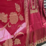 3-Piece Rani Pink Embroidered Party Wear Suit