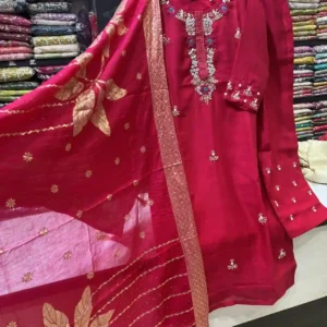 Berry Bloom Silk Kurta Set-1