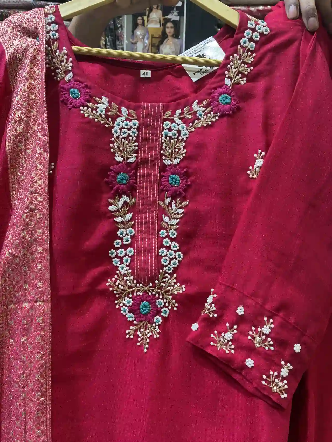 Berry Bloom Silk Kurta Set-1