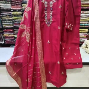 Berry Bloom Silk Kurta Set-1