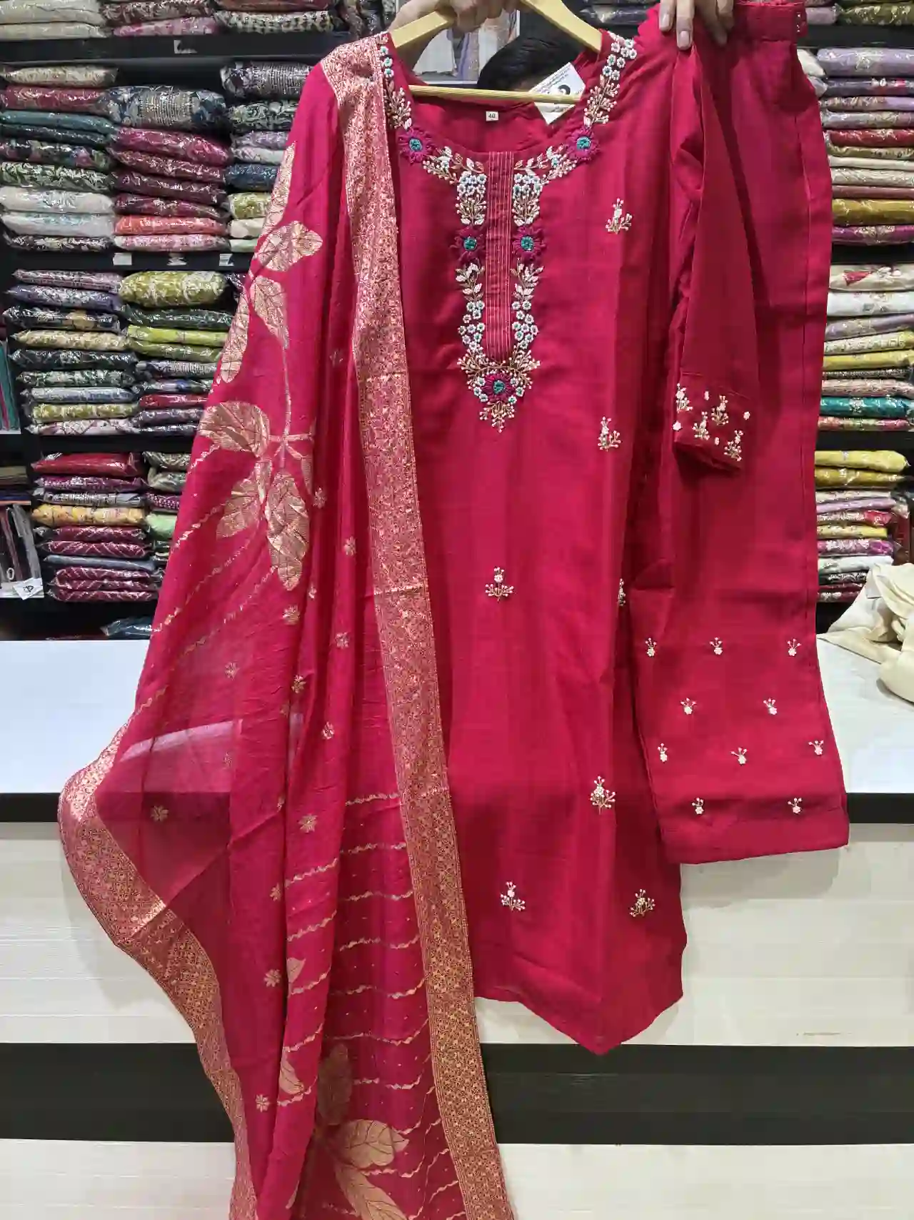 Berry Bloom Silk Kurta Set-1