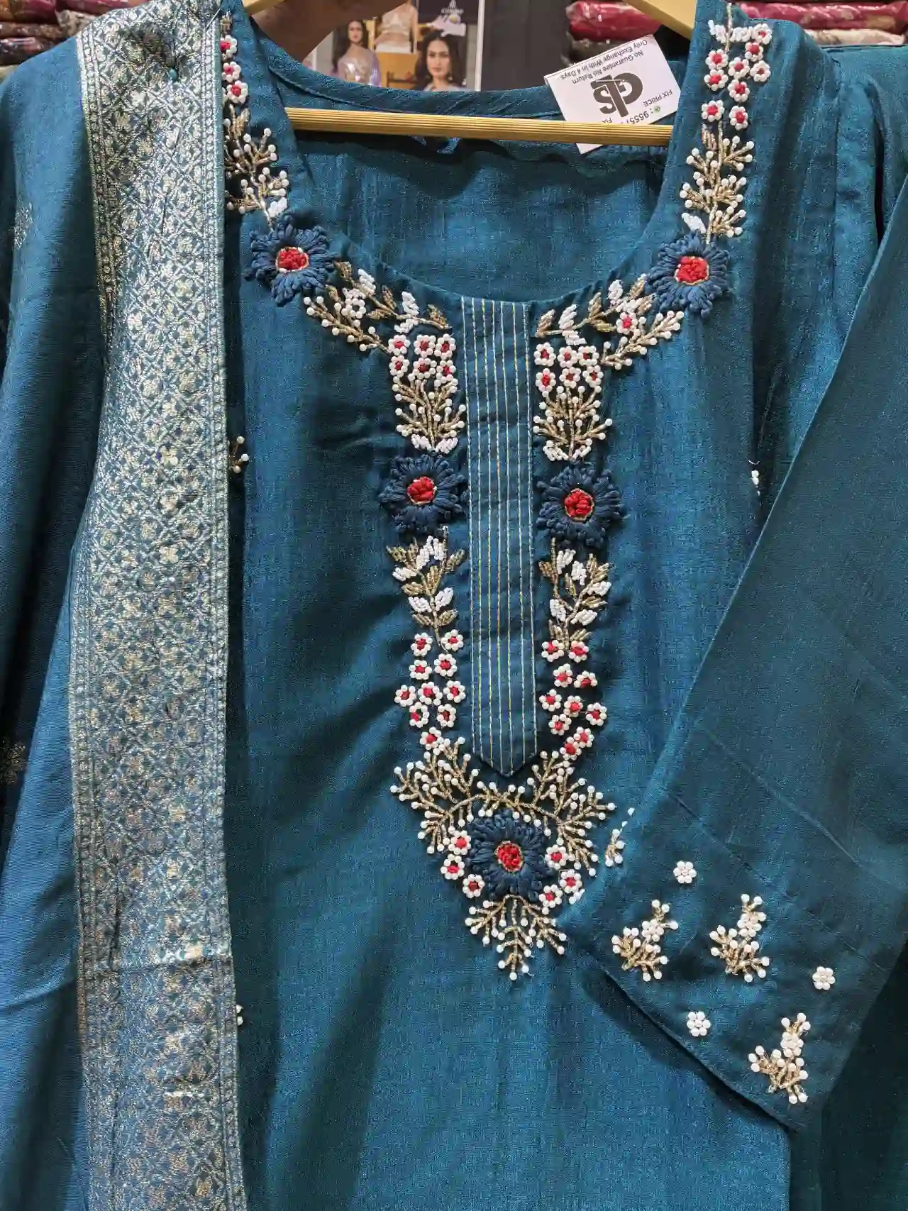 Deep Sea Floral Kurta Set