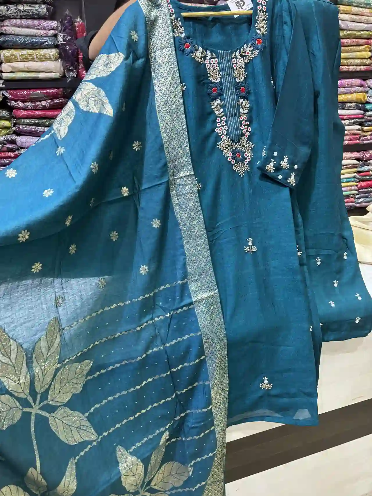 Deep Sea Floral Kurta Set