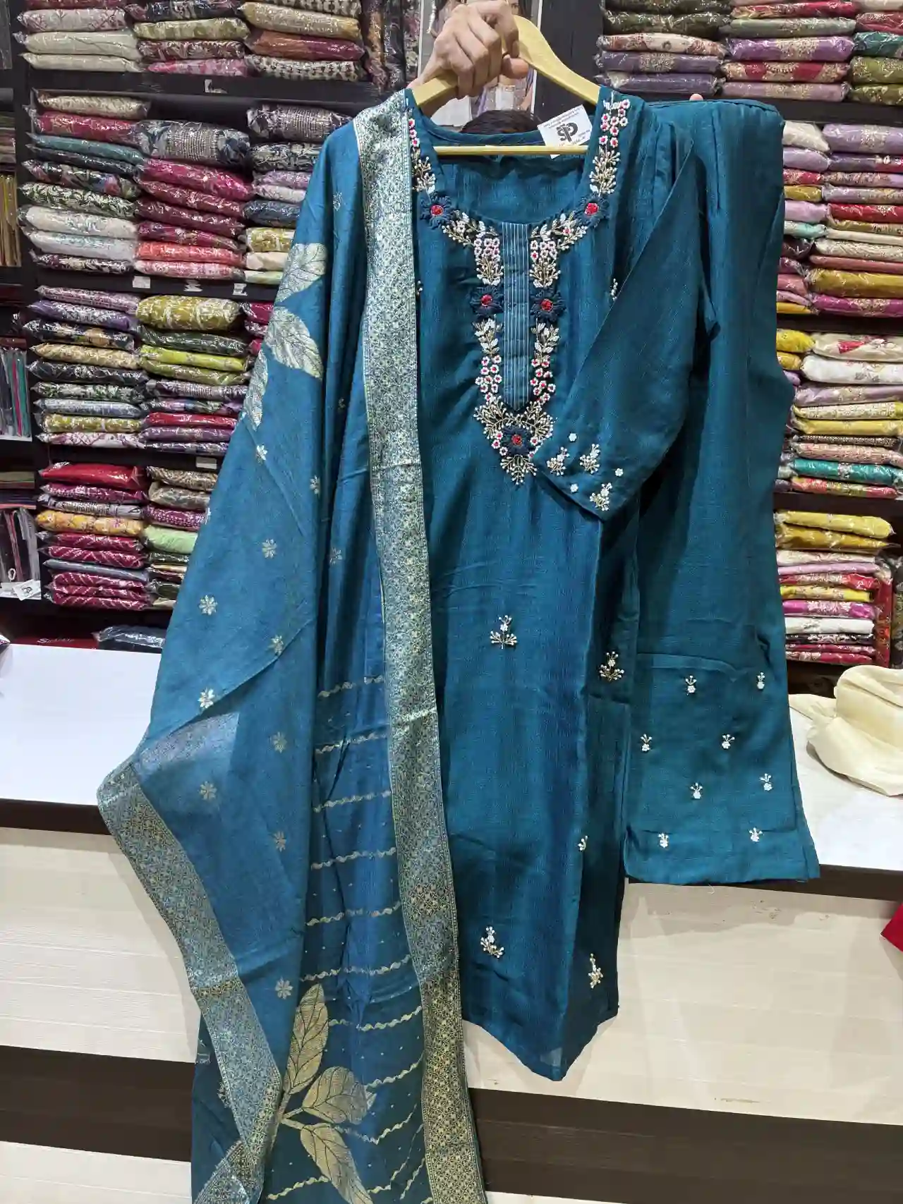 Deep Sea Floral Kurta Set