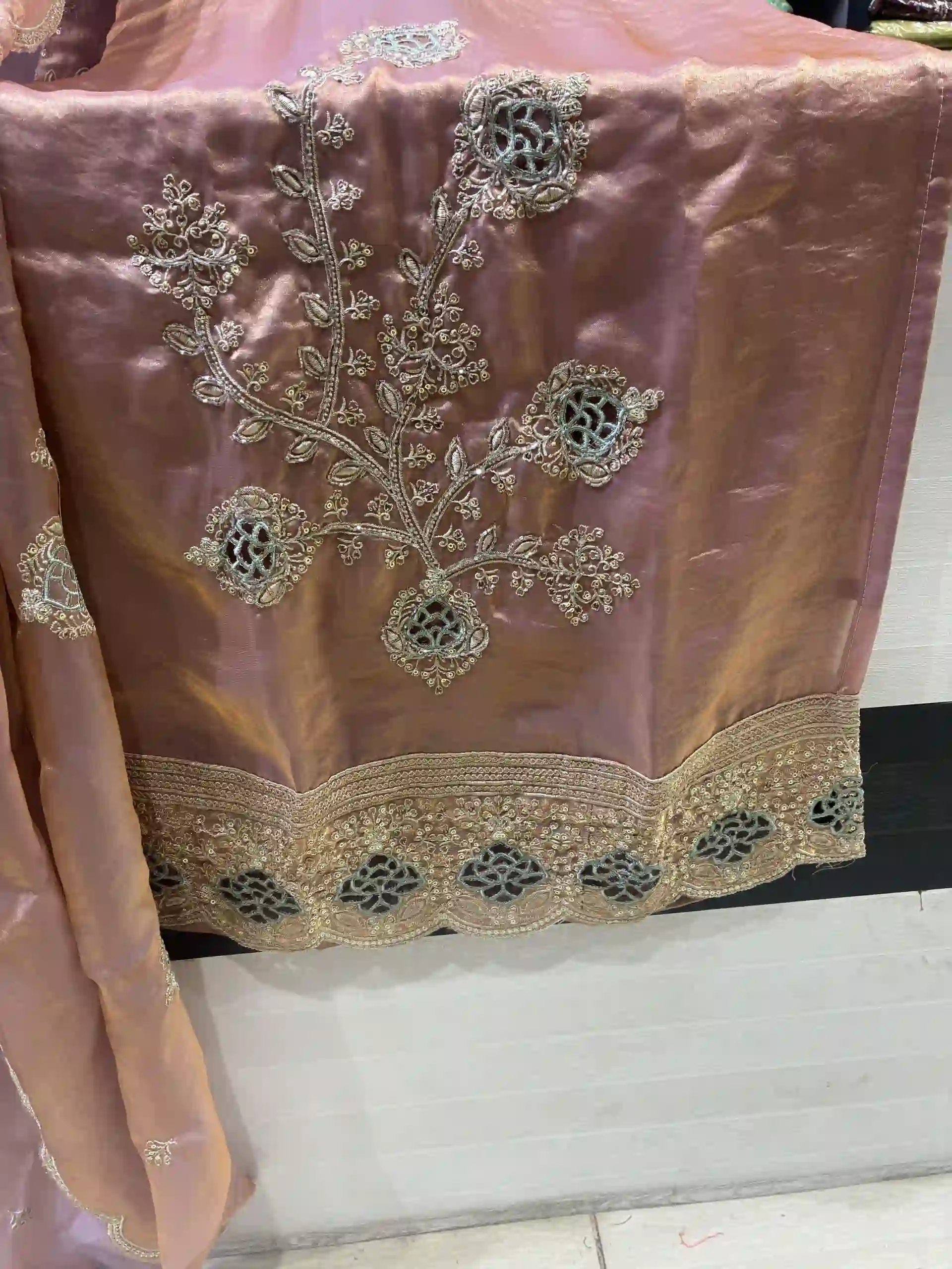 Dusk Rose Metallic Salwar Kameez - Hand-Embroidered Festive Collection