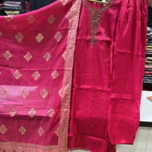 Ethnic Rani Pink Hand-Worked Suit (2)
