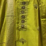 Floral Butti Work Kurta Set in Citron Yellow