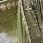 Glossy Green Festive Suit - Embroidered Kurta & Woven Dupatta