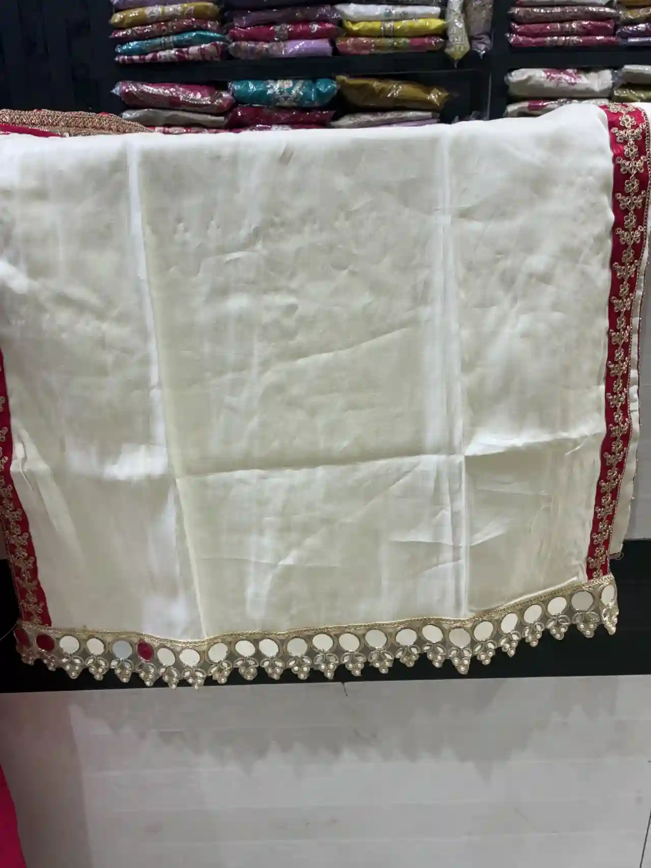 Majestic Cream Silk Salwar Suit-1