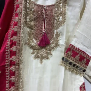 Majestic Cream Silk Salwar Suit-1