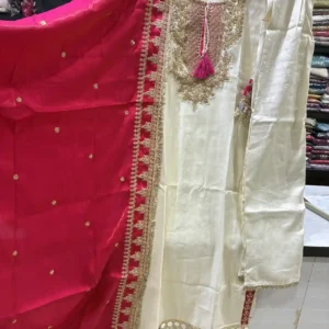 Majestic Cream Silk Salwar Suit-1