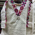 Off-White Cotton Hakoba Kurta Set with Embroidered Borders