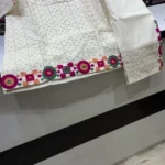 Off-White Cotton Hakoba Kurta Set with Embroidered Borders