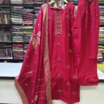 Rani Pink Hand-Embroidered Festive Suit