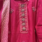 Rani Pink Hand-Embroidered Festive Suit