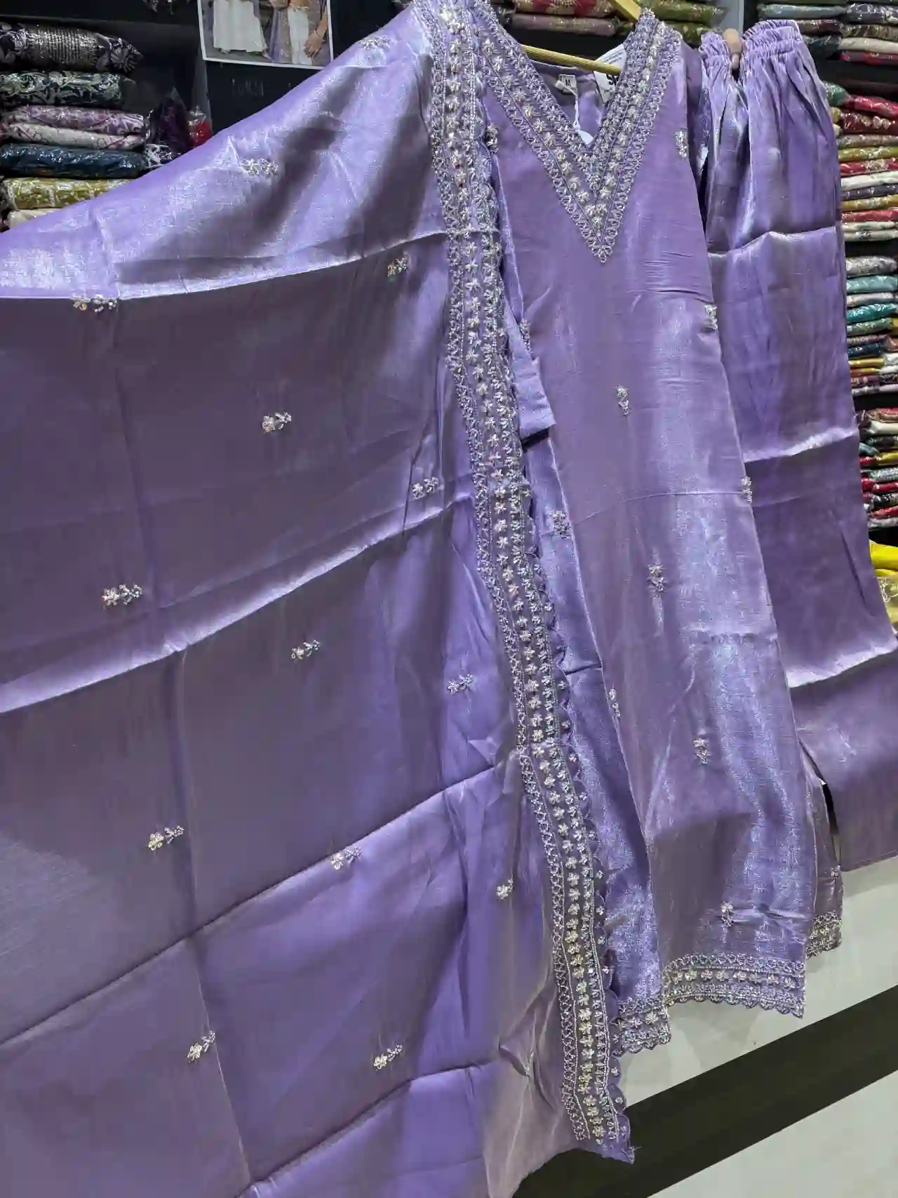 Royal Lavender 3-Piece Festive Suit-3