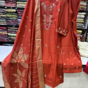 Royal Rust Embroidered Salwar Suite