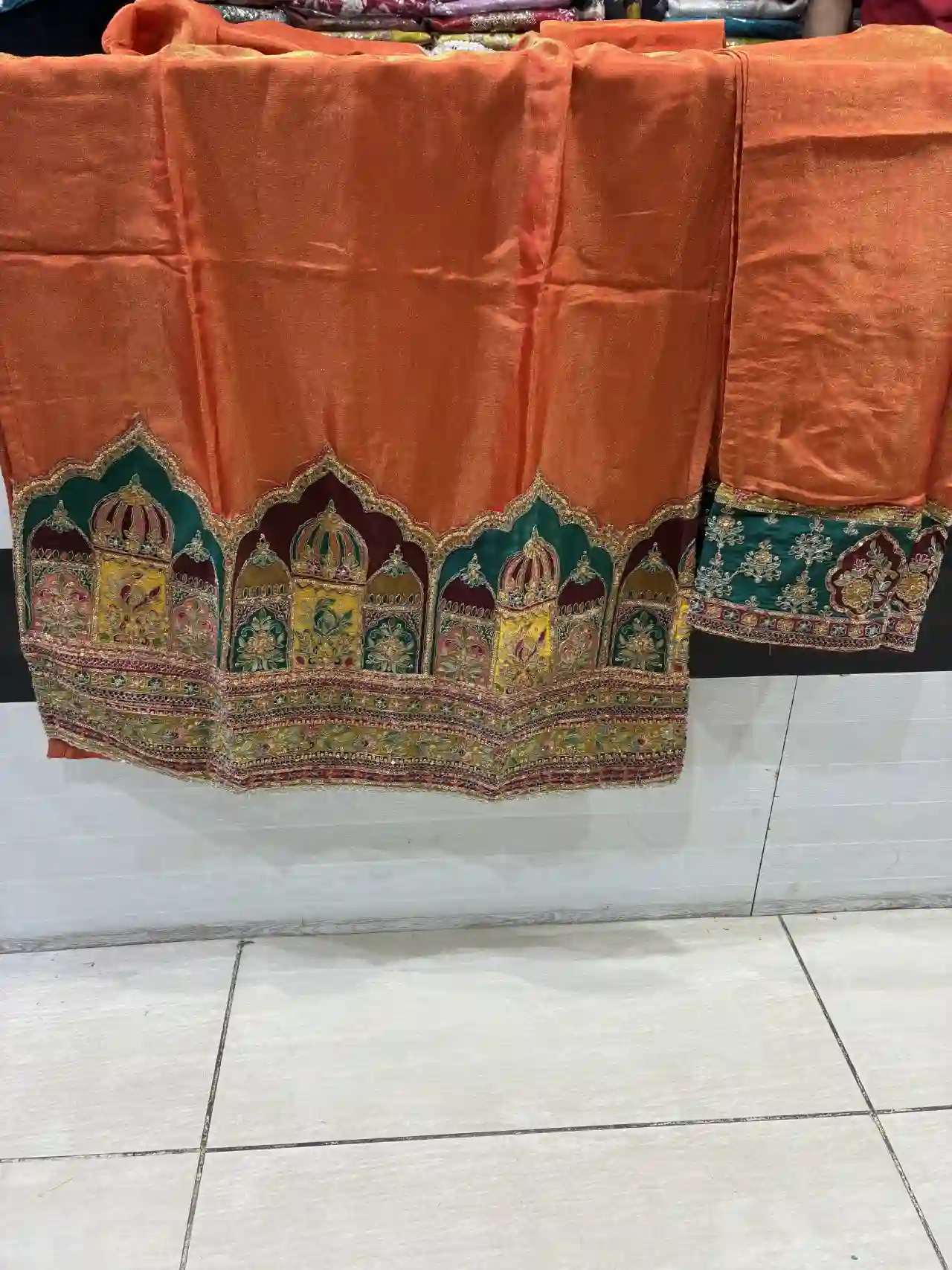 Rust Orange Embroidered Kurta Set