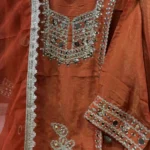 Rust Radiance 3-Piece Festive Mirror Work Suit