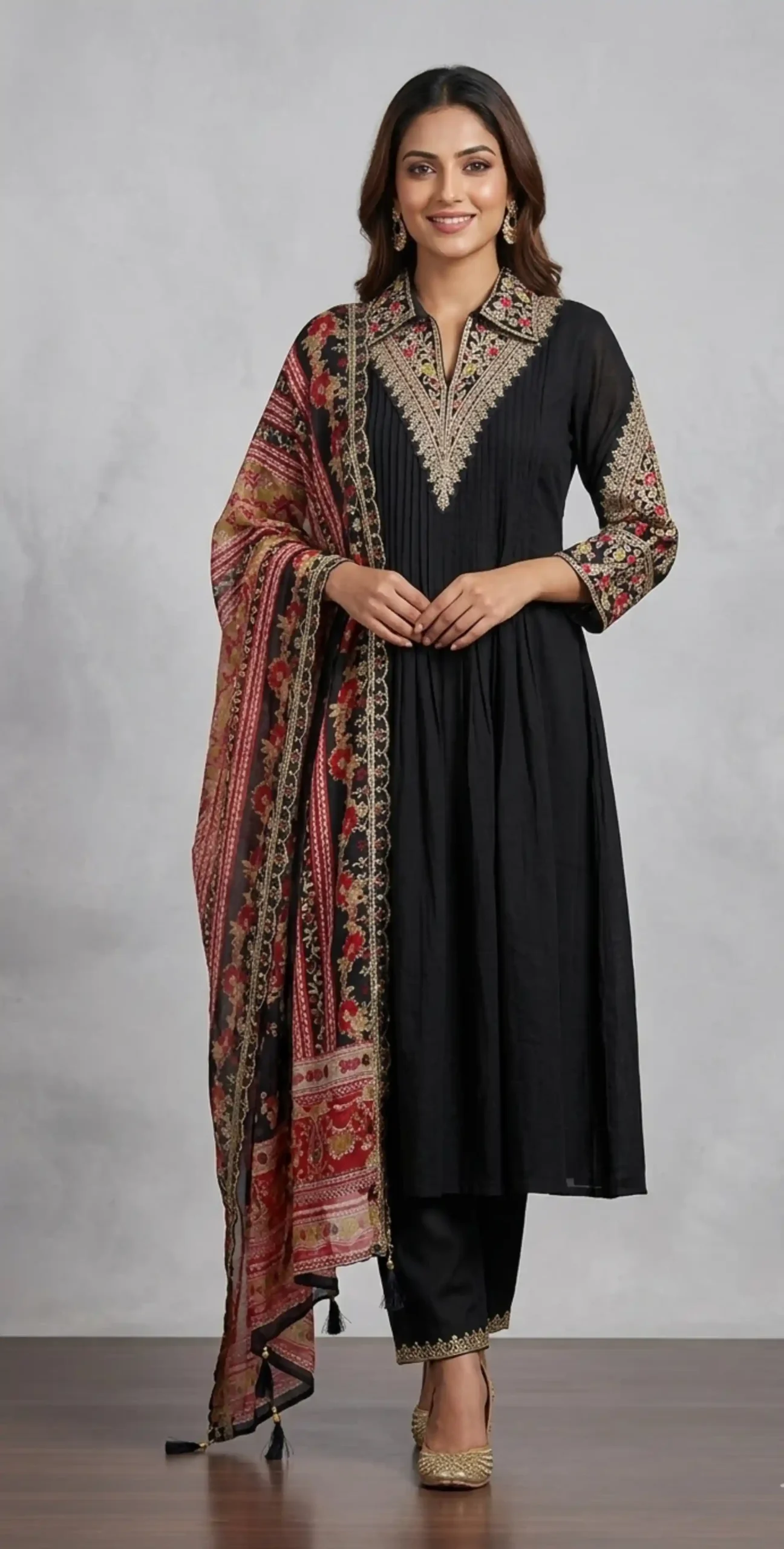 Noor Black Ethnic Ensemble Suit Set