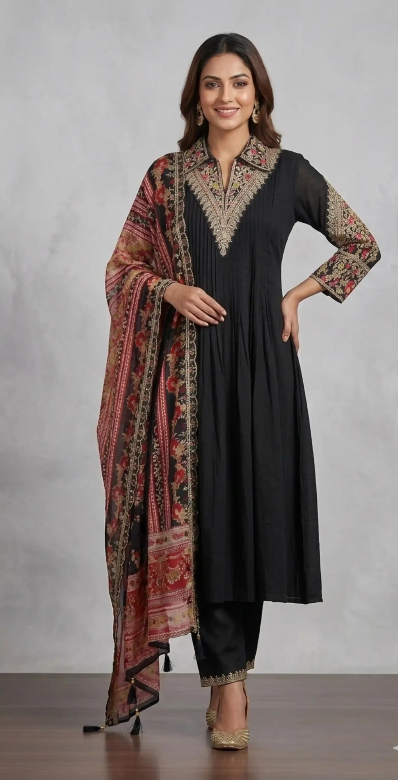 Noor Black Ethnic Ensemble Suit Set