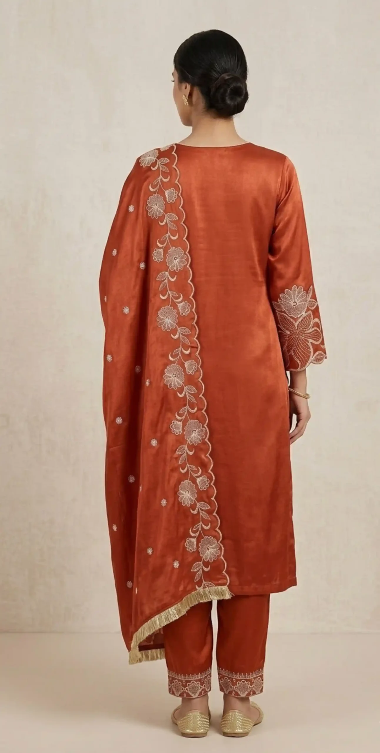 Rust Radiance Scalloped Suit Set